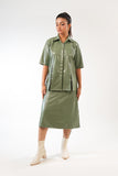 Mint Leather Skirt