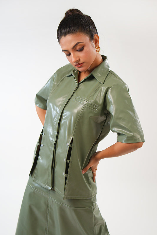 Mint Leather Shirt