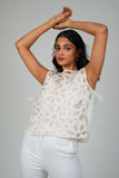Floral Organza Bib Top