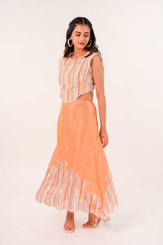 Sunlit Stripes Midi Dress