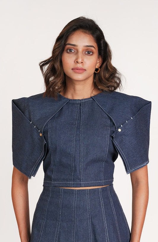 Sculpted Denim Top