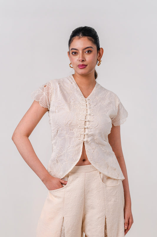 Ivory Flora Top