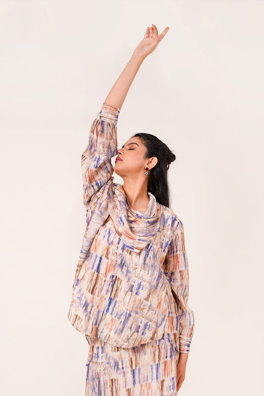 Abstract Scarf Top