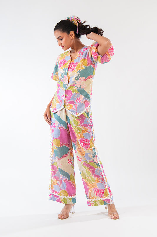 Printed Vest Coord