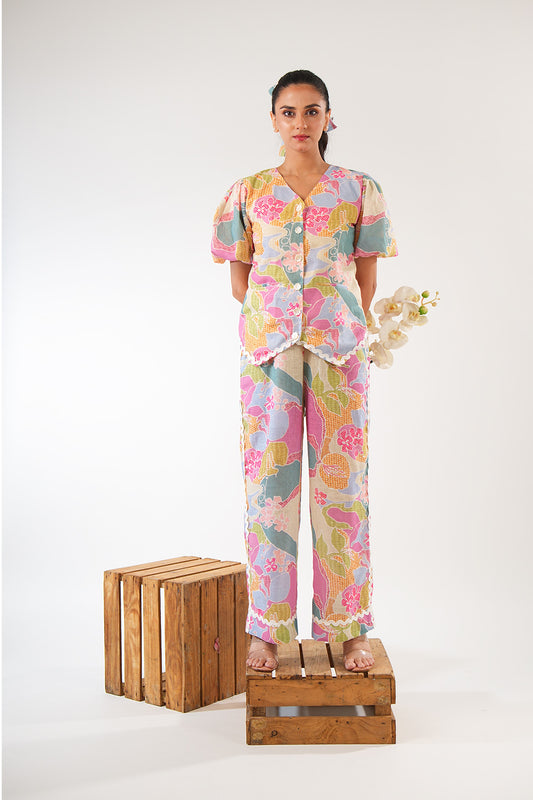 Printed Vest Coord