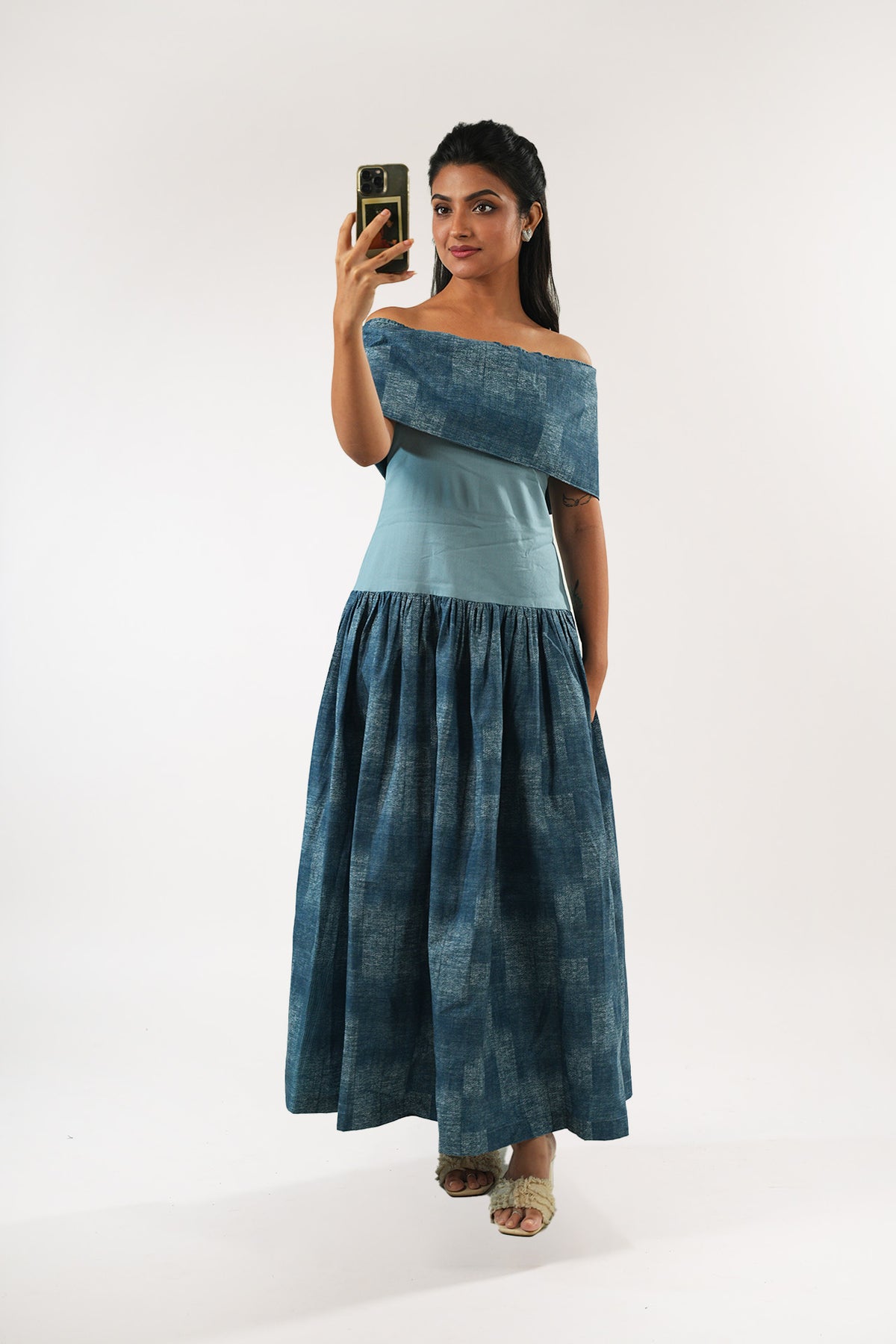 Off-Shoulder Midi Dress