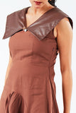 Leather Collar Dress