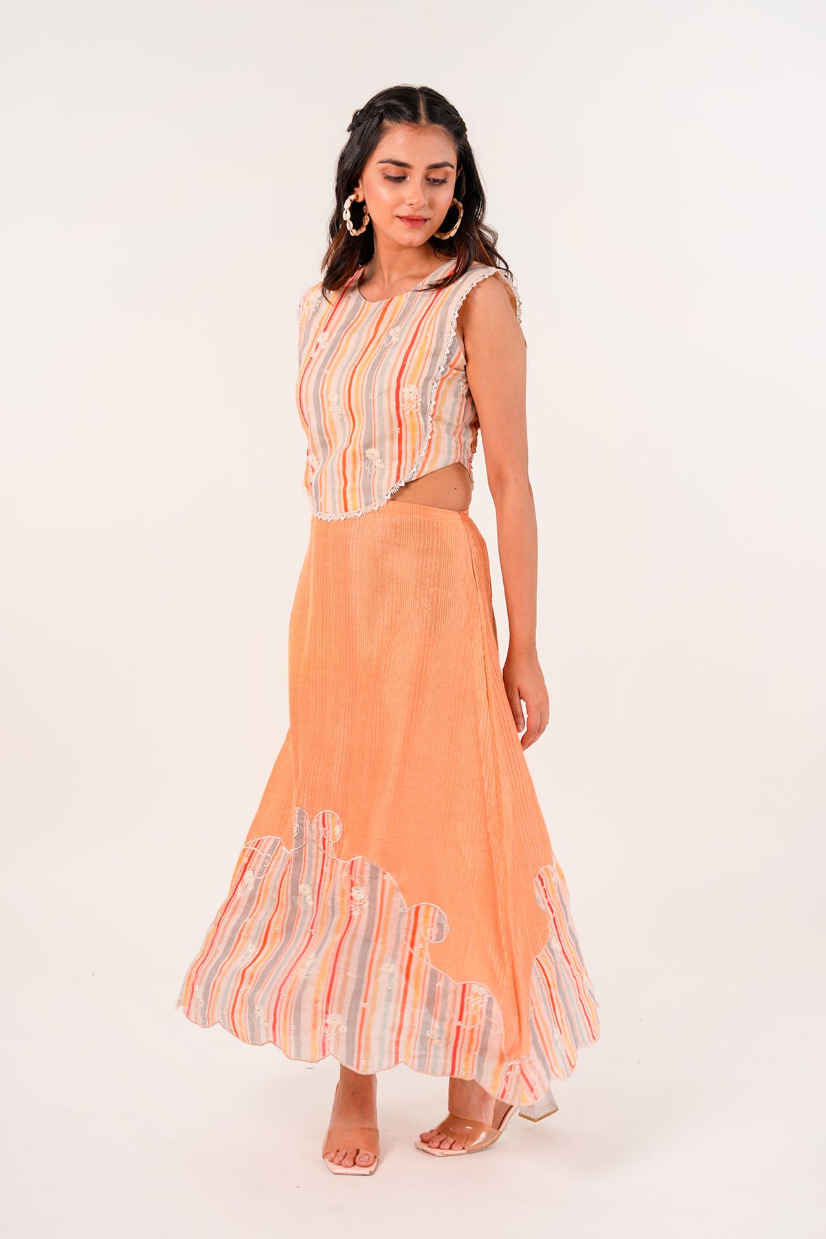 Sunlit Stripes Midi Dress