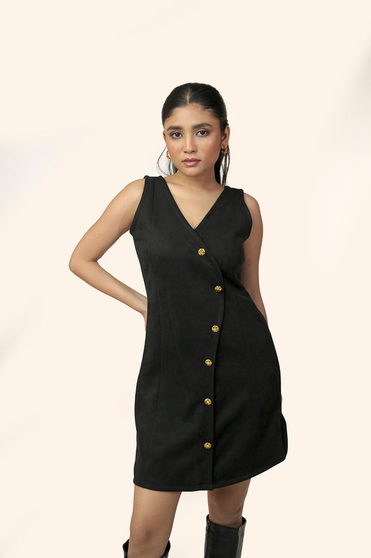 Little Black Suede Dress